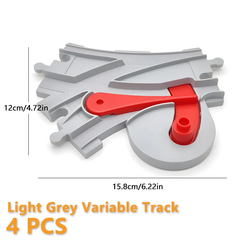 Train Track Series Compatible With DUPLO 10874 10872 10882 Large Brick Accessories Straight  Curved Track Expansion For Kid DIY