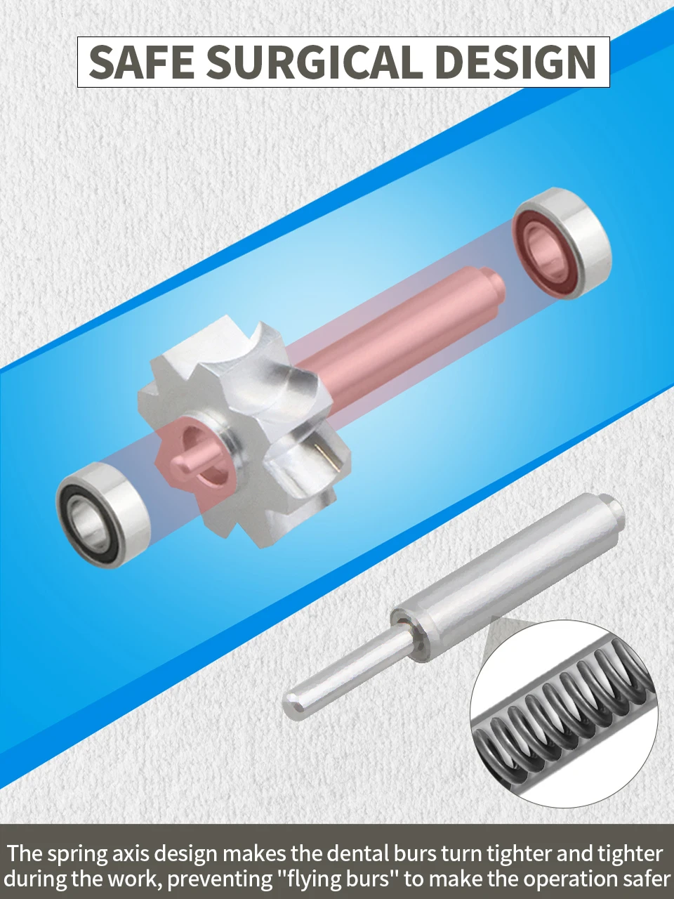 歯科 LED の高速 Handpiece の高い回転 3 水スプレーの急速な冷却の陶磁器軸受け低雑音のタービン先端歯科用具