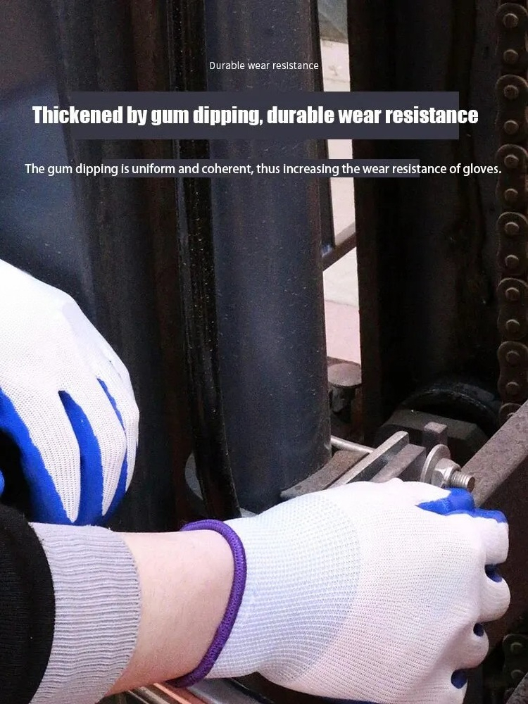 Non-slip Wear-resistant Breathable Nitrile Gloves Industrial Labor Building Construction Safety Non-slip Work Gloves