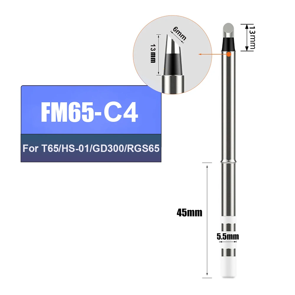 FM65 Soldering Iron Tip for T65 HS-01 GD300 Soldering Iron Replacement Heater Solder Welding repair tools Not Applicable T12 tip