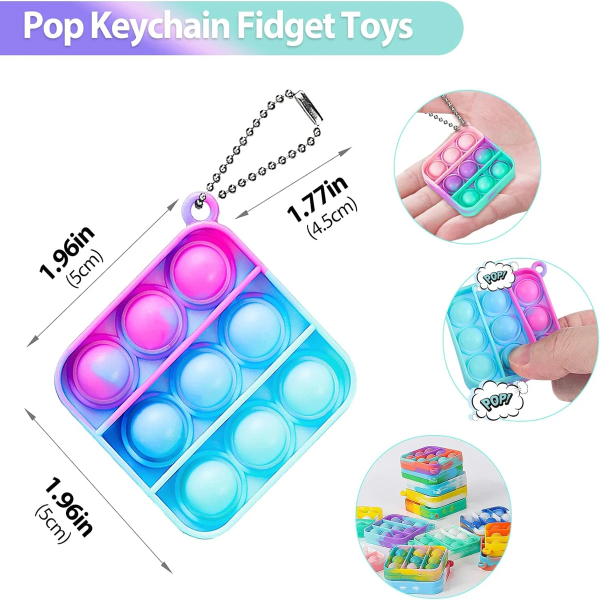 30 Stuks Mini Pop Sleutelhanger It Fidget Speelgoedtas Kinderen Klaslokaal Prijzen Carnaval Verjaardagscadeau Tas Proppen Jaar-Einde Student Geschenken