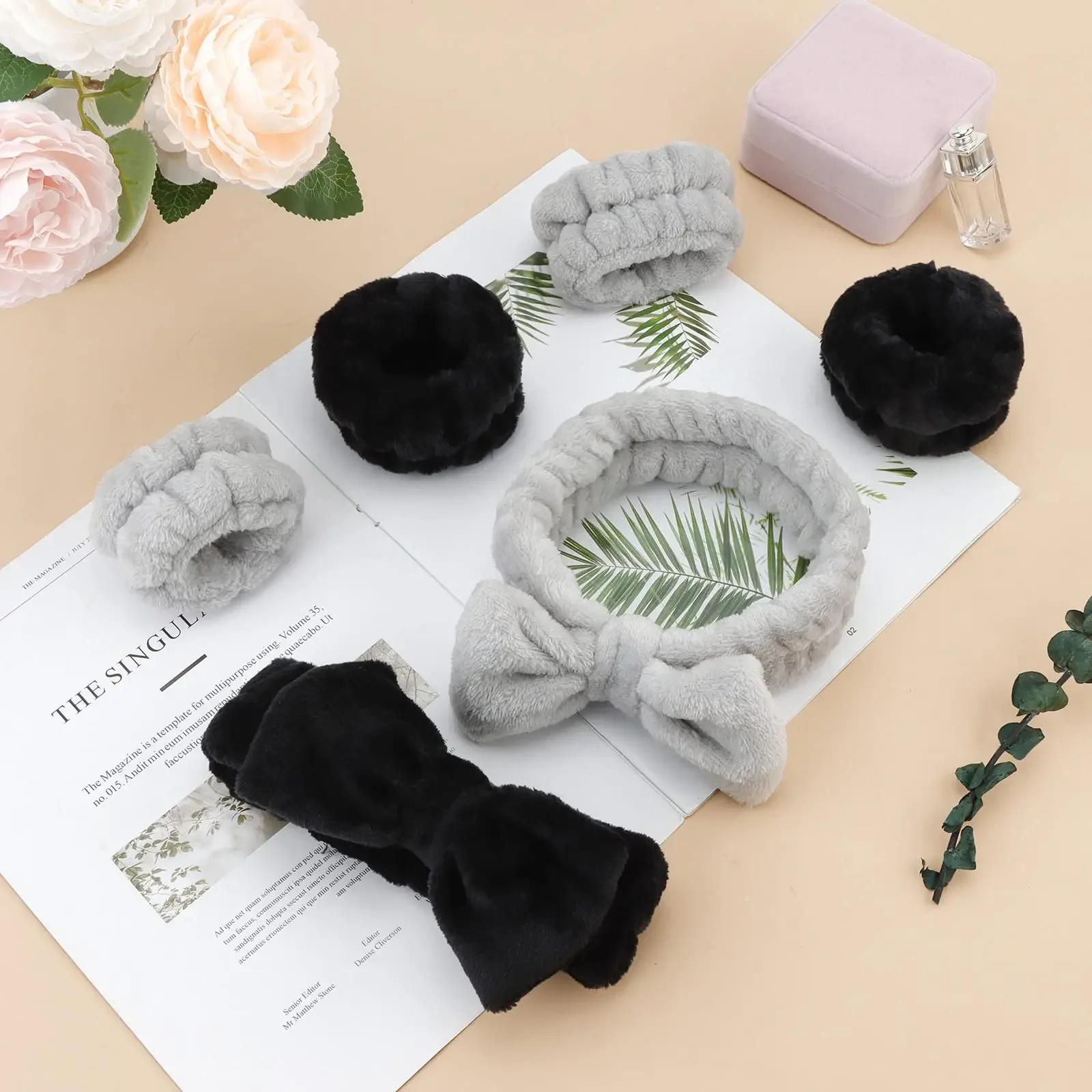 3 szt. Opaska Spa opaska na nadgarstek do mycia twarzy ręcznik do makijażu z mikrofibry opaski do włosów opaska do mycia Scrunchies chłonna opaska na nadgarstek