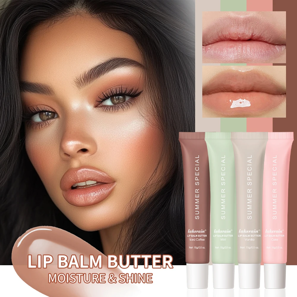 4 pçs bálsamo labial hidratante profundo esmalte labial suavizando linhas labiais nutrição de longa duração cuidados diários bálsamo labial