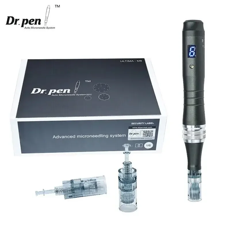Caneta profissional Dr.pen Ultima M8 Microneedling Microneedle Derma Auto Pen mesoterapia Ferramenta de cuidados com a pele com cartuchos de 32 unidades