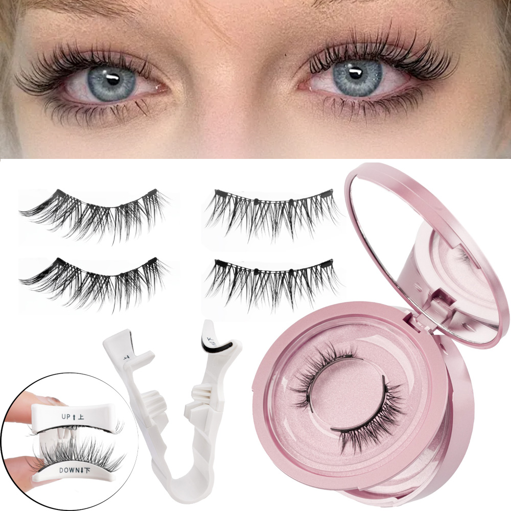 Pestañas magnéticas 1/2 pares de pestañas de visón 3D hechas a mano, juego de pestañas postizas reutilizables, herramienta de pinzas de maquillaje de pestañas postizas largas naturales