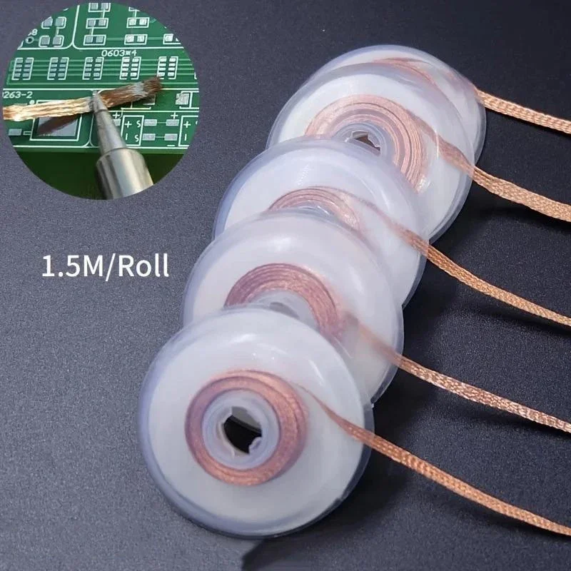 PCB BGA Soldering Tool Desoldering Braid1.0/1.5/2.0/2.5/3.0/3.5/4.0mm Solder Remover Wick Wire Welding Tin Sucker 1.5 meters