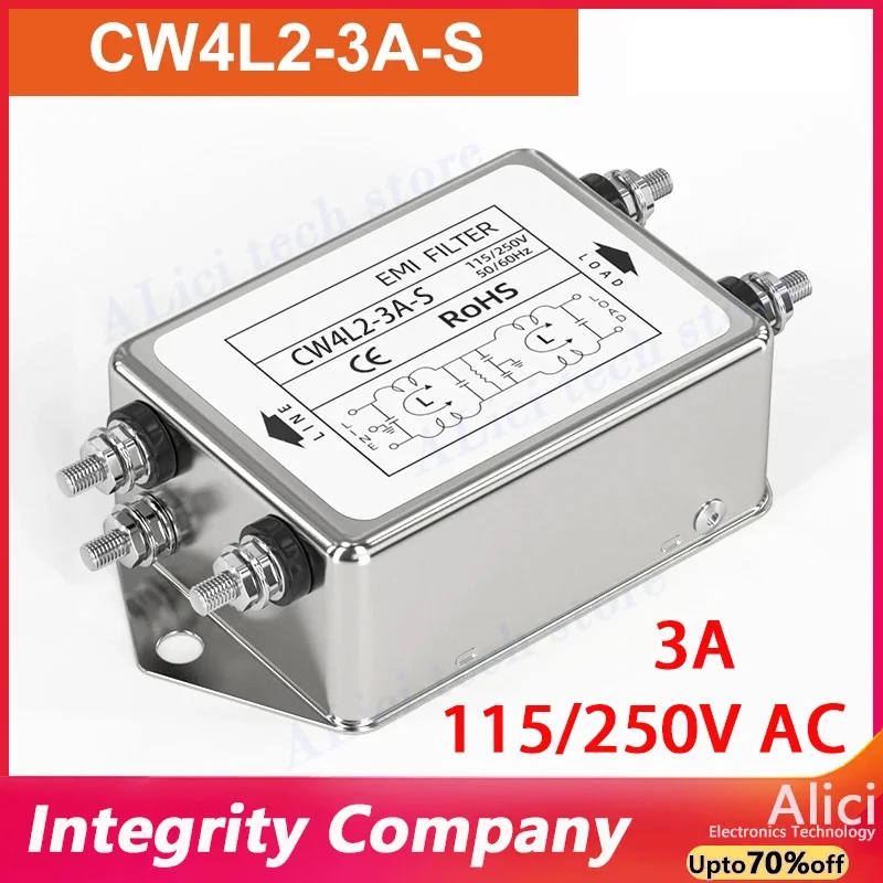 Single-phase bipolar power filter CW4EL2-S 3A/6A/10A/20A/30A circuit purifies EMI anti-jamming bolt-type CW4L2-10A-S Las