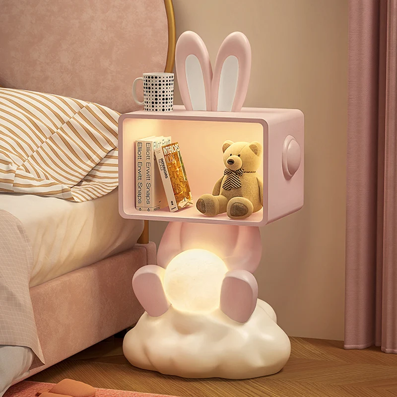 Comodino creativo per bambini Comodino multifunzionale, lampada da scrivania salvaspazio con contenitore, organizer da scaffale moderno