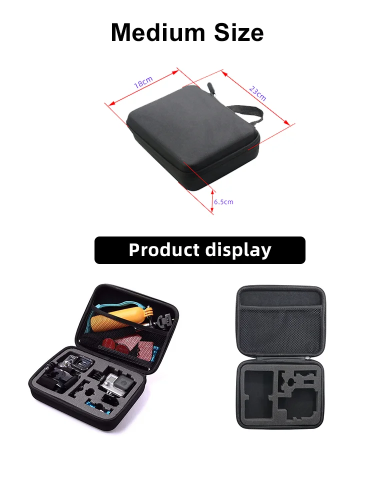 L/M/S Custodia da viaggio Scatola da trasporto per Gopro Hero 13 12 11 10 9 8 SJCAM SJ4000 AKASO DJI Osmo Action Camera Accessori