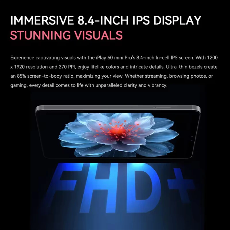 ALLDOCUBE iPlay60 Mini Pro Tablet 8,4" Display Helio G99 Android 14 16 GB (8 GB + 8 GB virtuell) RAM 128/256 GB ROM 6050 mAh 4G LTE Tablet