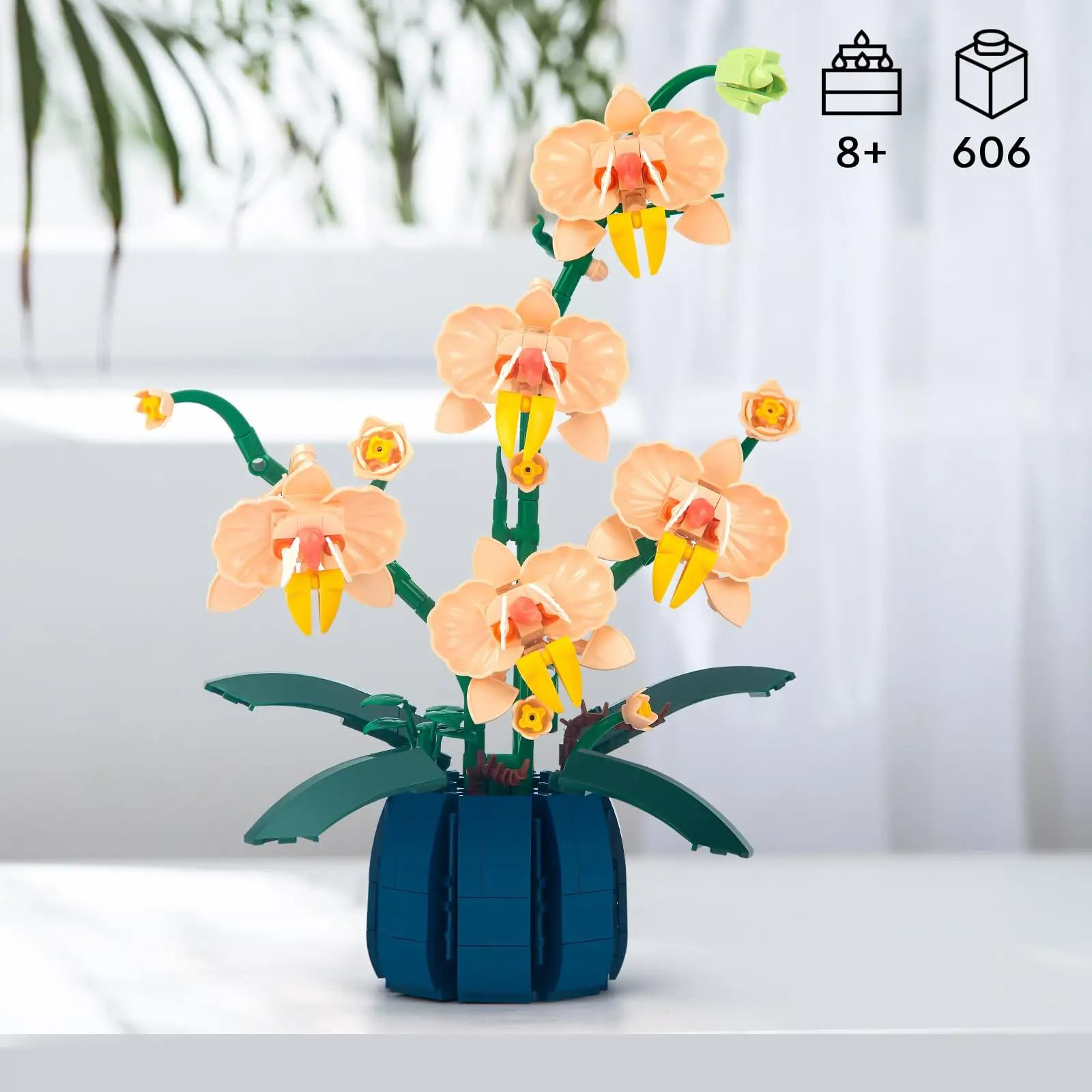 Zestaw do budowania kwiatów orchidei, kolekcja roślin botanicznych Bonsai, dekoracje do domowego biura, klocki dla dorosłych dzieci w wieku 6+, 616 szt.