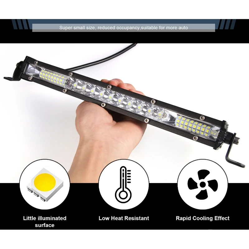 ไฟ LED แท่ง LED 12นิ้วสำหรับ lampu ATAP ทำงาน12โวลต์24โวลต์ลำแสงน้ำท่วมขับรถรถบรรทุก SUV ออฟโรด
