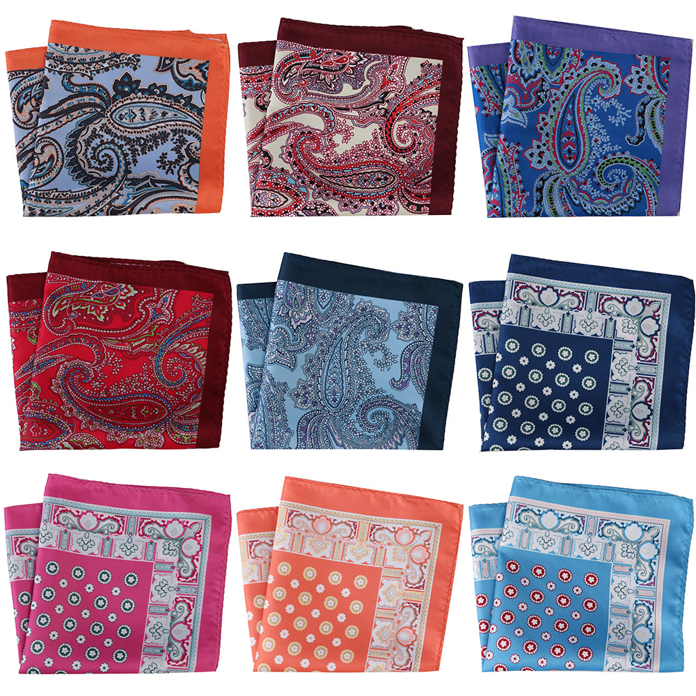 Men's Pocket Square Large Digital Printing Multi-Color Chest Handkerchief Popular Square Scarf Suit Accessory