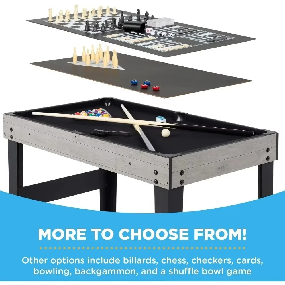 2x4ft 10-in-1 Combo Game Table Set for Home, Game Room, Friends & Family w/Hockey, Foosball, Pool, Shuffleboard