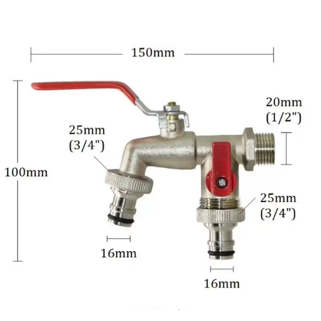 Gartengeräte Messing Wasserhahn 1/2" Außen- und Innenbereich Gebraucht Einfaches Ein-/Ausschalten Hebelgriff Bewässerung Versorgung Wasserhähne Kugelhahn