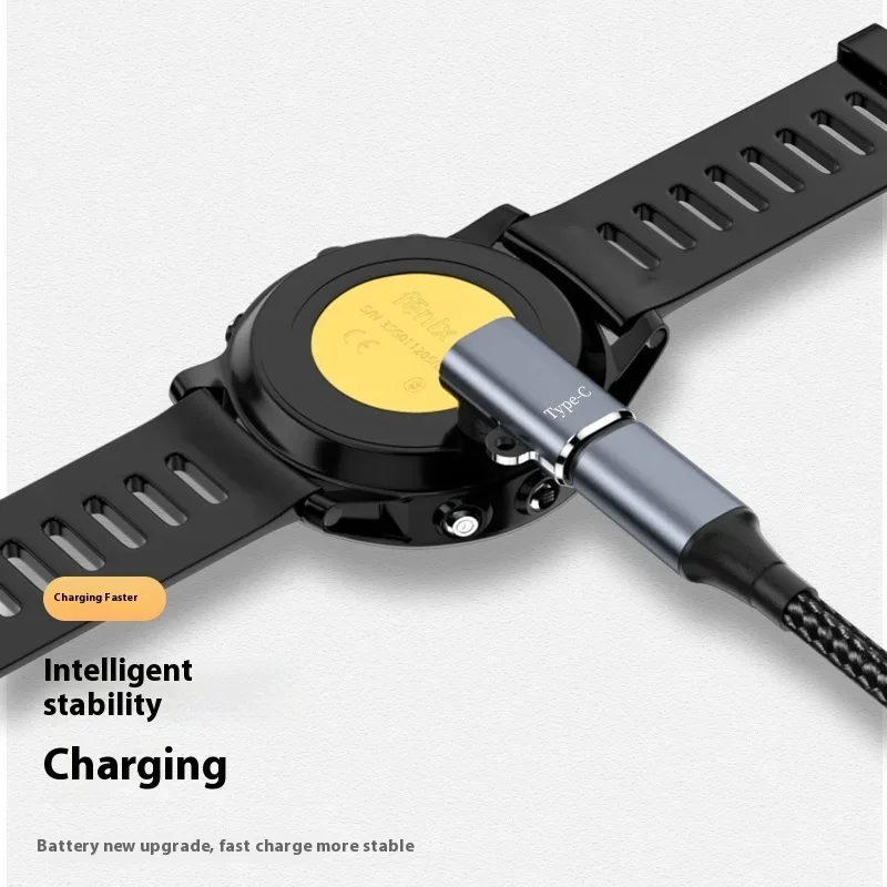 Typ-C-Uhren-Ladekonverter für Garmin Fenix 8 7 7S 7X 6 E Pro Solar Instinct, Venu 3S 2 SQ Epix/Tactix auf 4-Pin-Ladegerät
