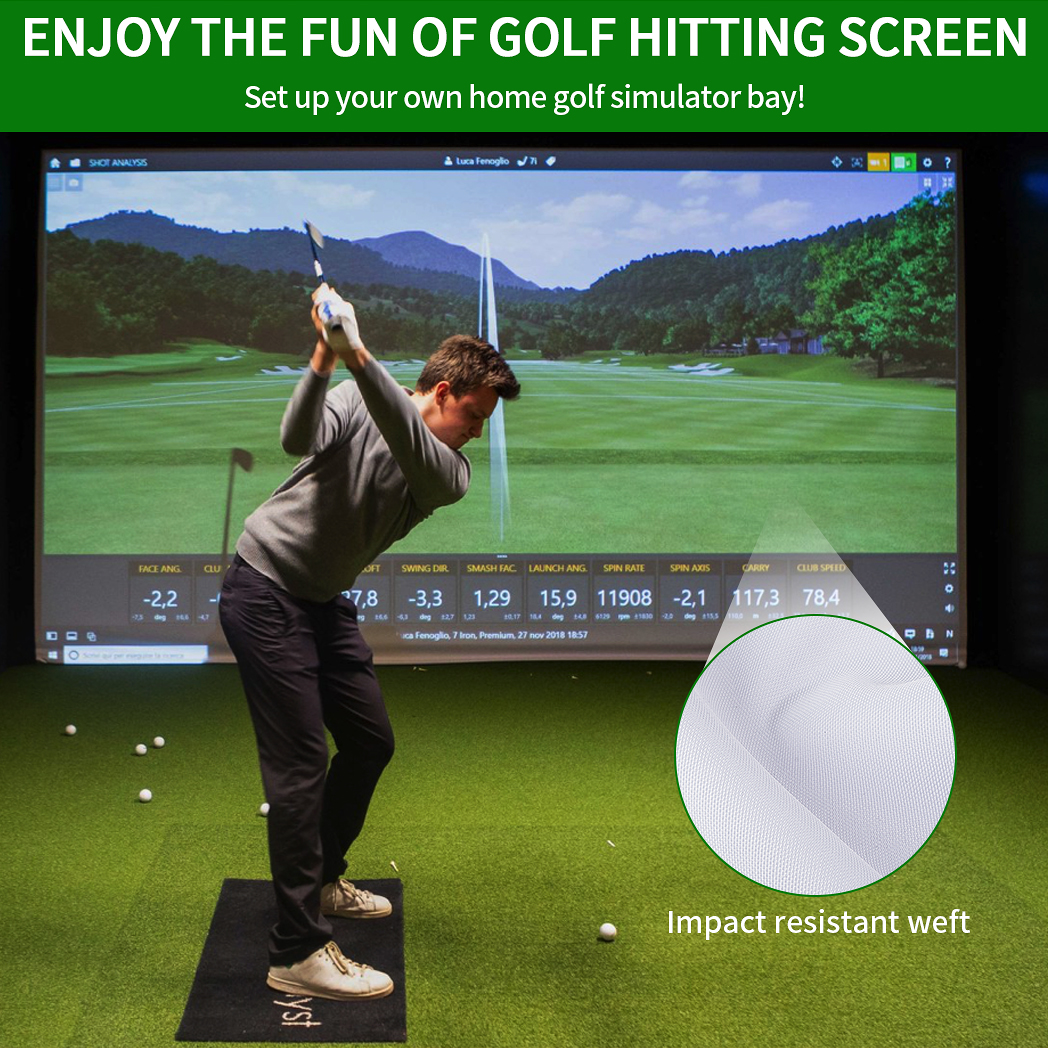 Schermo per pratica di golf in poliestere HD da 1 pezzo: impatto silenzioso, resistente all'usura, antistruccio, allenamento per interni/esterni, opzioni multi-dimensioni