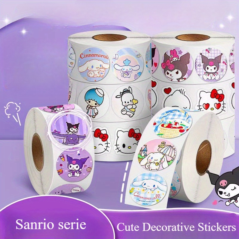 500pc Sanrio 시리즈 장식 스티커, 방, 거실, 벽 장식, 자체 접착 및 찢기 쉬운 스티커에 적합