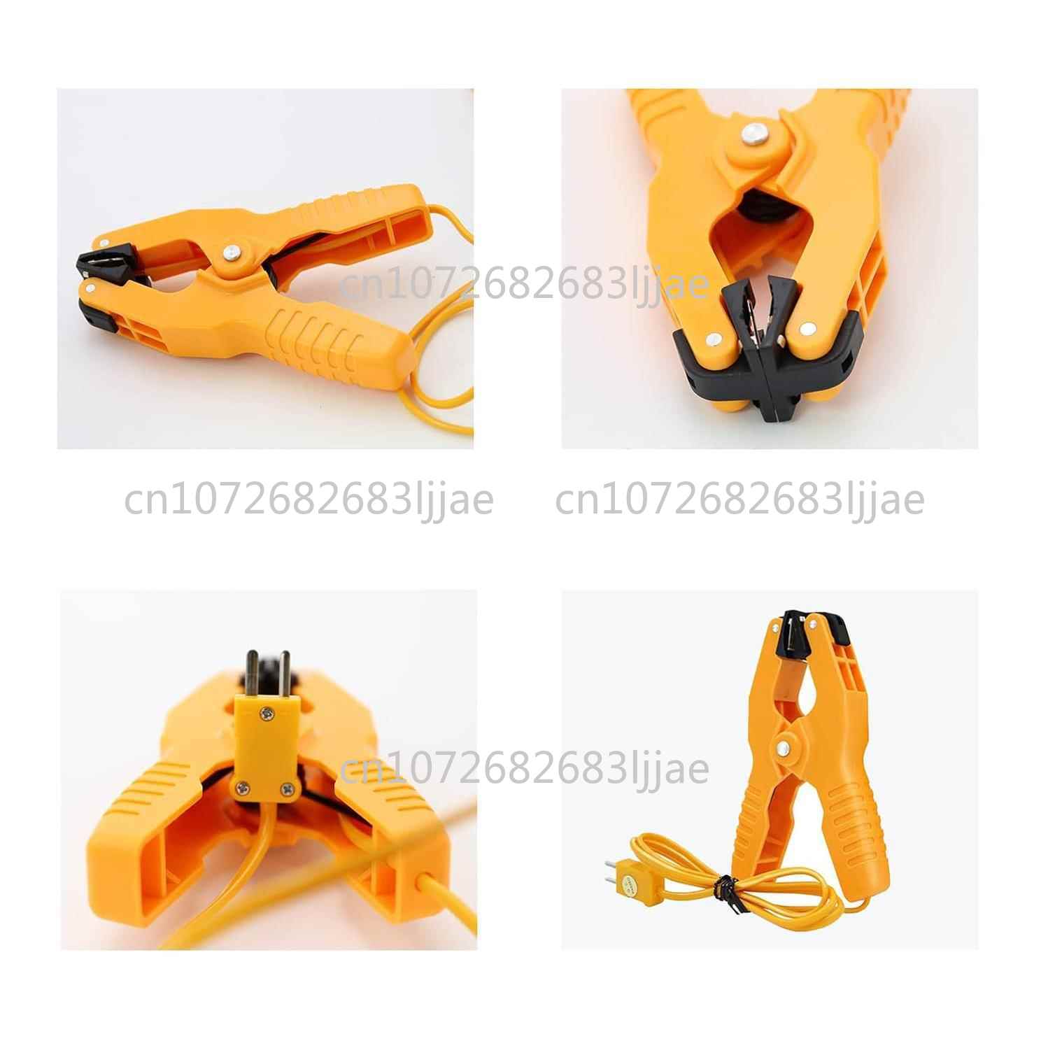 Цифровой термопарный термометр типа K (-50-1300 ° C) Двухканальный, 2 хомута для труб термометра и 2 датчика