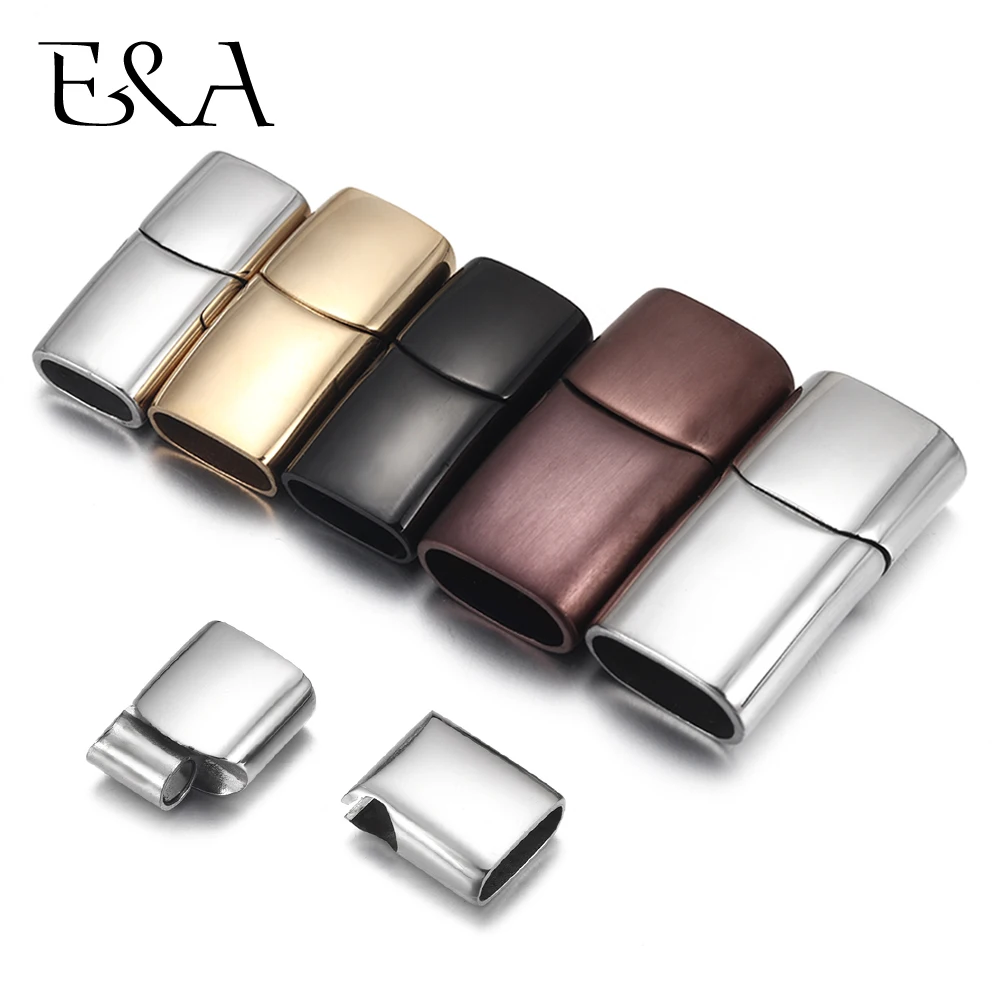 Cierre magnético de acero inoxidable, 8x4mm, 10x5mm, 12x6mm, para pulsera DIY, accesorios, suministros para fabricación de joyas, piezas de joyería