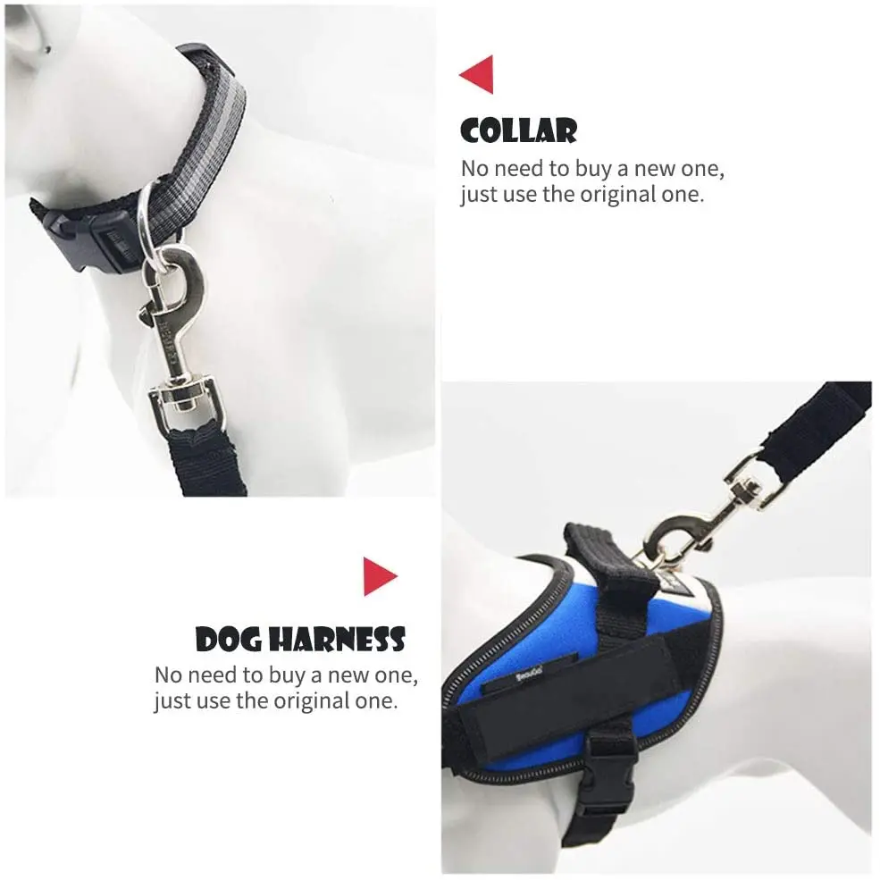 Ceinture de sécurité réglable pour animaux de compagnie, chat, chien, siège pour animaux de compagnie, véhicule, harnais pour chien, Clip en plomb, levier de sécurité, Traction, colliers pour chiens, Accessoires pour chiens