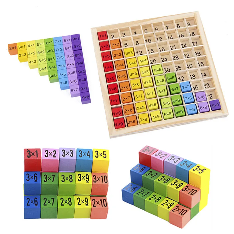 Montessori aprendizagem brinquedos educativos 99 tabela de multiplicação matemática aritmética auxiliares de ensino pré-escolar brinquedos de madeira para crianças
