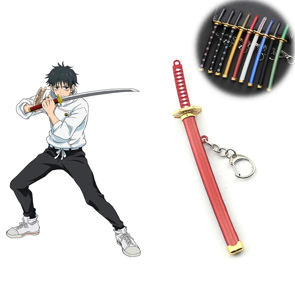 แปดสี MINI Roronoa Zoro ดาบพวงกุญแจสําหรับชาย BUCKLE Toolholder Scabbard Katana SABER พวงกุญแจรถเด็กเครื่องประดับของขวัญ