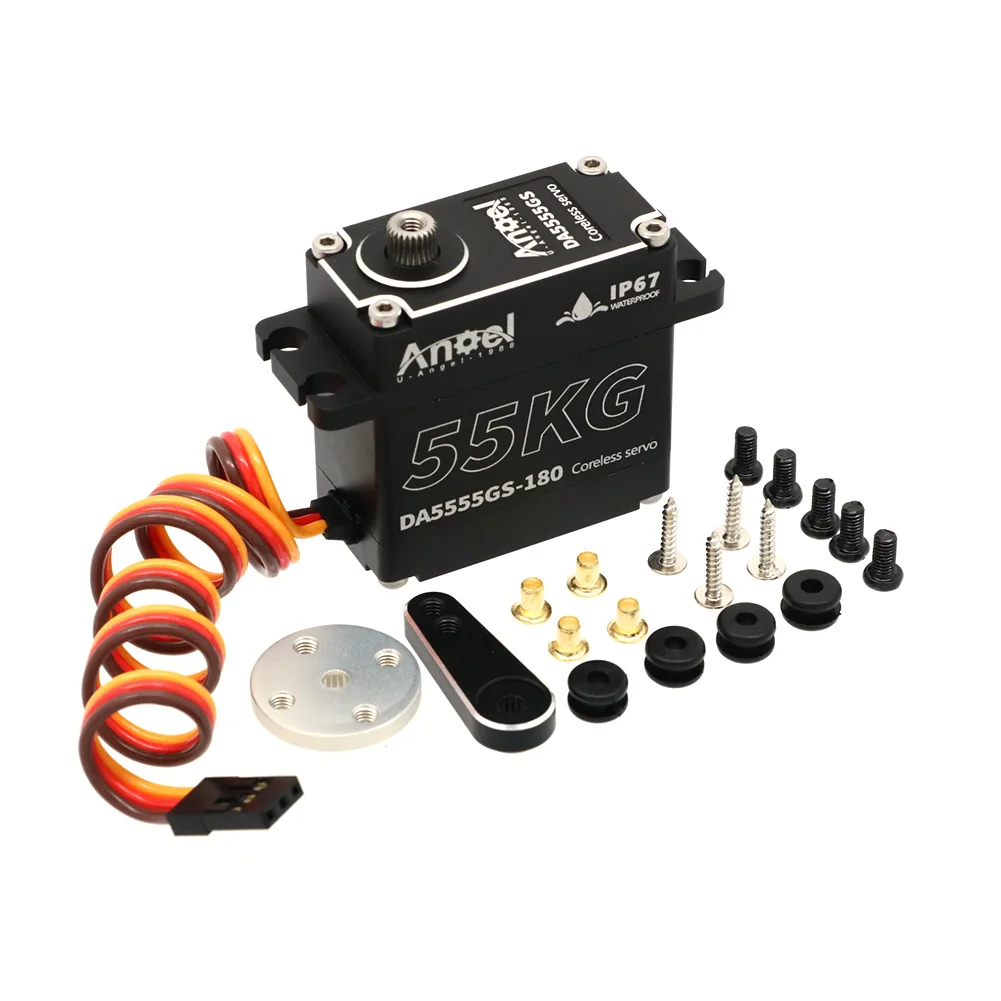 UAngel Waterdichte Servo 35KG 45KG 55KG Aluminium behuizing Digitale Metal Gear HV Coreless Servo voor 1/8 1/10 RC Auto Vrachtwagen Crawler Boot