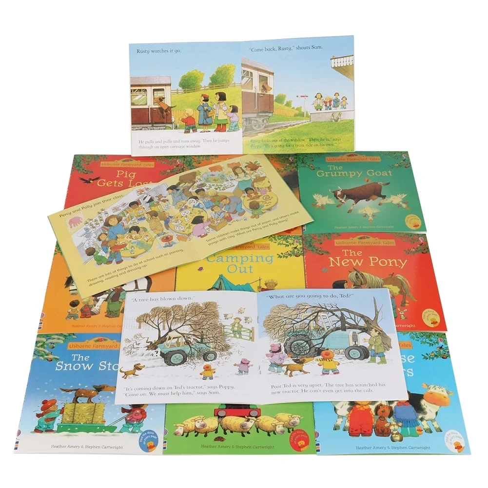 20หนังสือ/ชุด15x15ซม. usborne เรื่องฟาร์มนิทานสำหรับเด็กเด็กที่มีชื่อเสียงในฟาร์มหนังสือภาพภาษาอังกฤษ