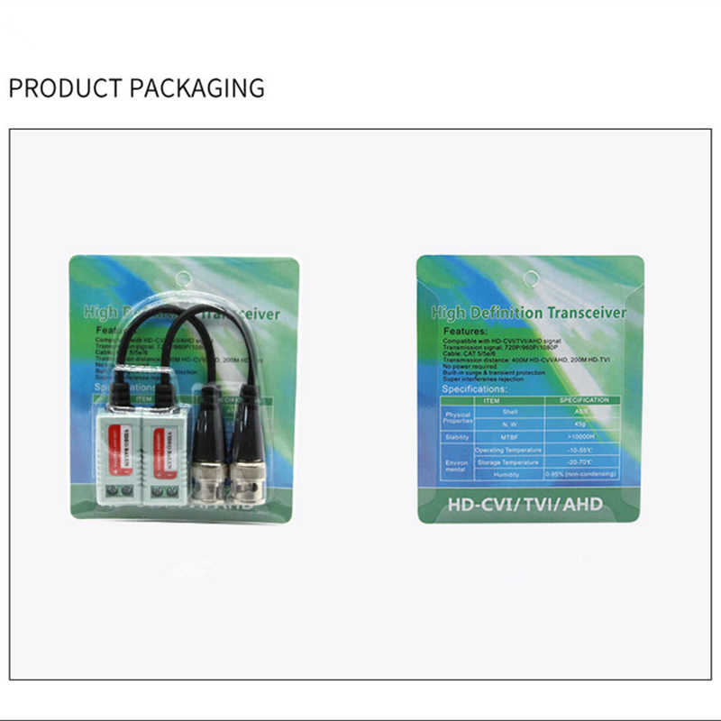 Hd CVI/TVI/AHD Video Balun Transceiver Voor CCTV-beveiligingscamera