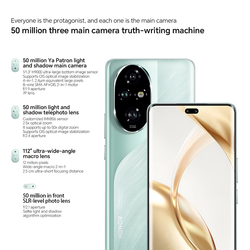 HONOR 200 Pro 5G 12GB+512GB Pantalla OLED de 6,7”, SIM dual, triple cámara de 50MP, carga rápida, teléfono inteligente Android