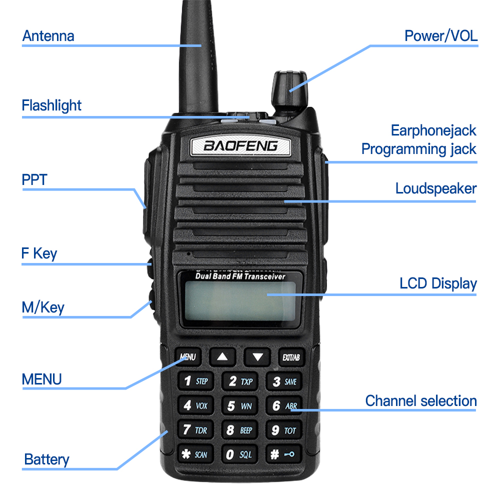 바오펑 UV-82 듀얼 PTT 무전기 고출력 5W/8W EU82X 듀얼 밴드 VHF UHF FM 아마추어 무선 스테이션 10KM 장거리 햄 CB 무전기
