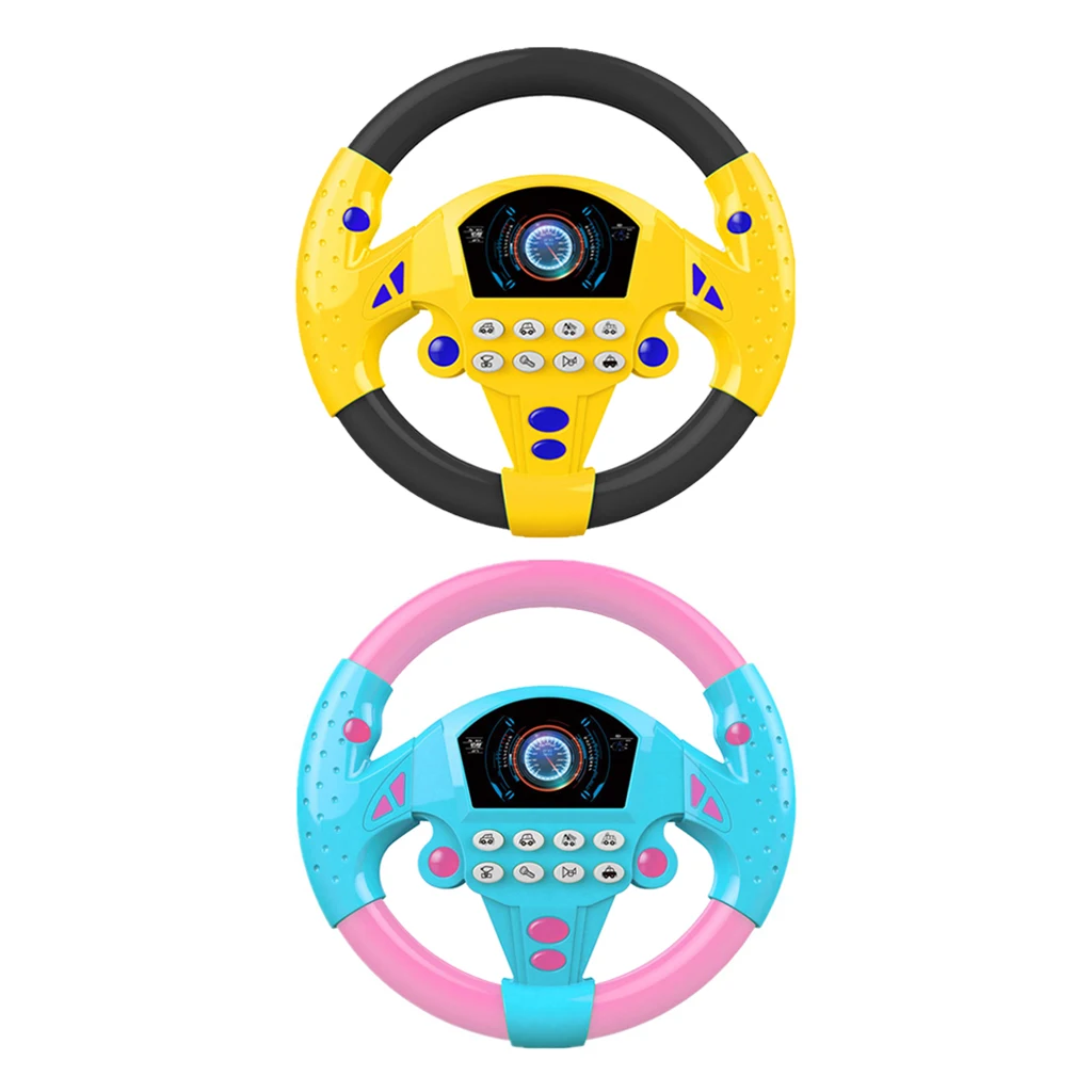 Children Simulation Steering Wheel with Light & Driving Sound Early Childhood Educational Toys for Kids