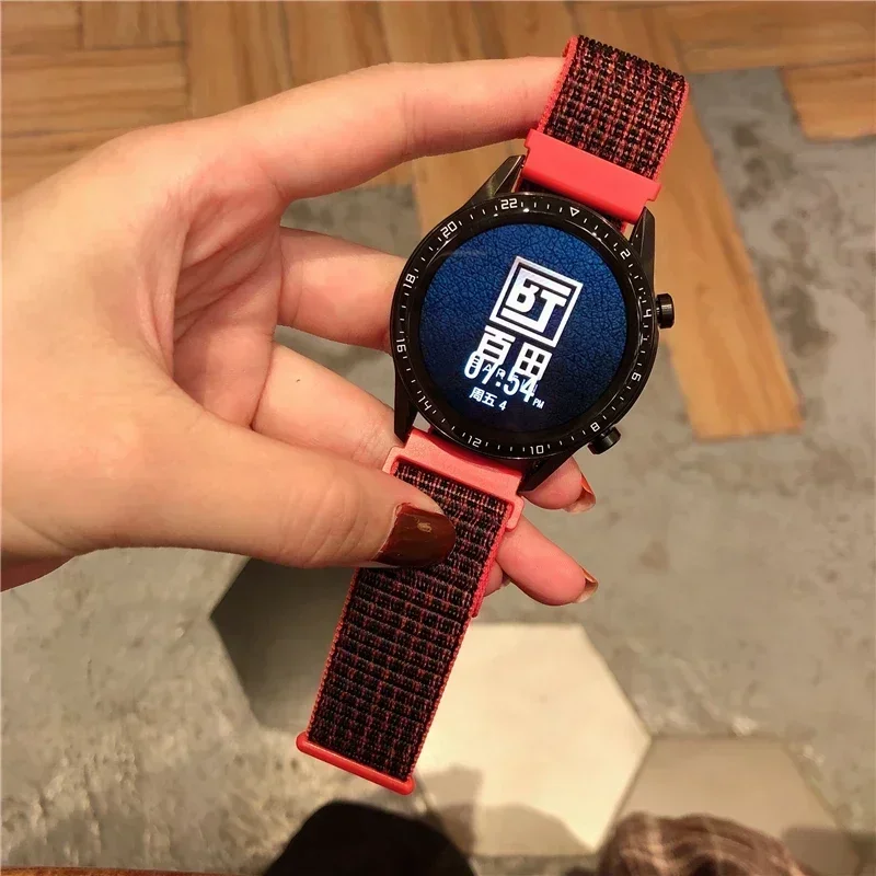 ห่วงสําหรับ Amazfit GTS 4/3/2/2e Mini/GTR 4/3/Pro/GTR2/47 มม./stratos ไนลอน 20 มม./22 มม.นาฬิกาสร้อยข้อมือ Amazfit bip-U-S-lite สายคล้อง