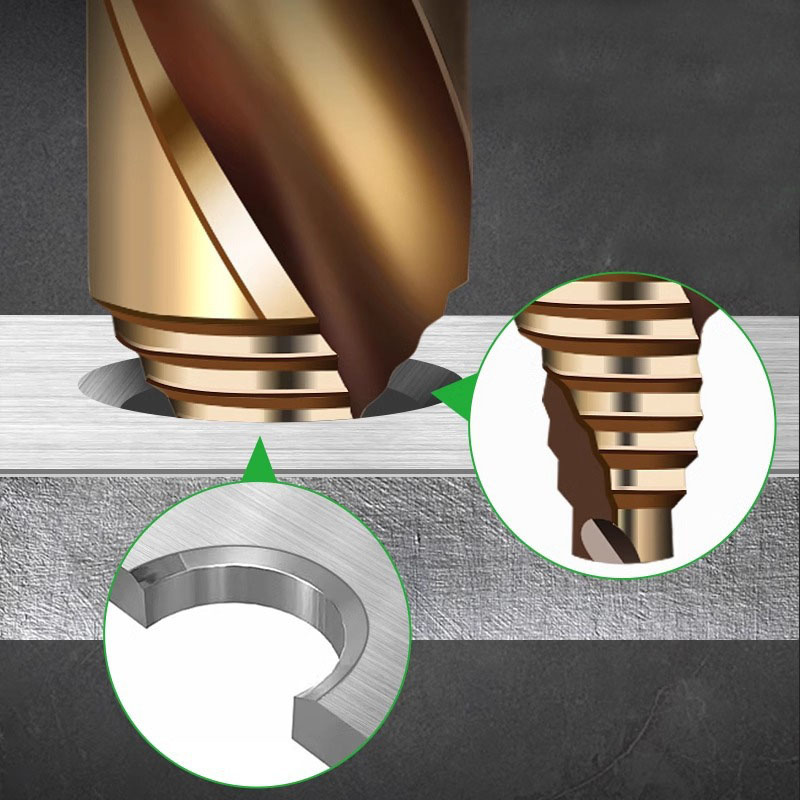 Broca helicoidal escalonada de cobalto, taladro de vástago recto de acero de alta velocidad M35 (3-13 mm) para metal, acero inoxidable y hierro