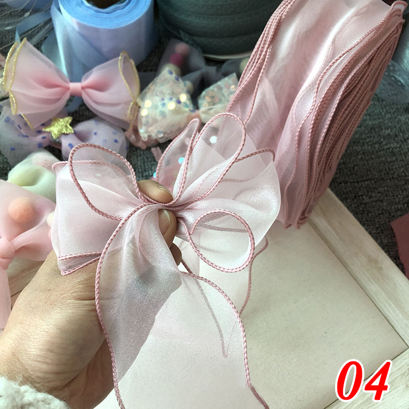 Fita de organza com borda ondulada para buquê de flores, embrulho de caixa de presente, material de laço, faça você mesmo, tecido de costura, decoração de roupas