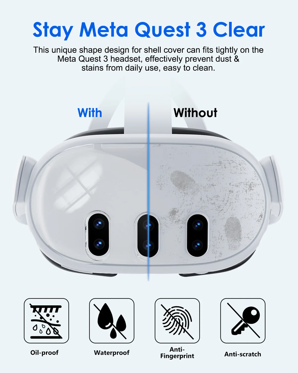Aolion メタクエスト 3 VR ヘルメット保護カバークリア TPU ケースセットプロテクター防塵オキュラスメタクエスト 3 VR アクセサリー