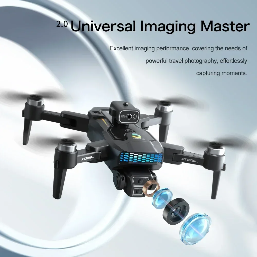Câmera dupla profissional Drone, GPS, 5G, WiFi, FPV, Fluxo óptico 360 °, Prevenção de obstáculos, Motor sem escova, Quadcopter dobrável, XT505, 8K