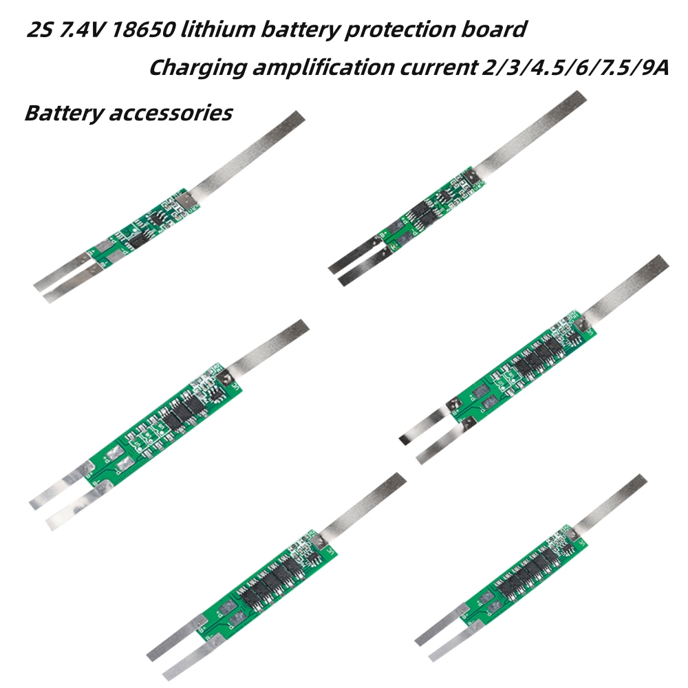 2S 7,4 V 18650 Lithium-Batterie-Schutzplatine Ladeverstärkungsstrom 2/3/4,5/6/7,5/9A Batteriezubehör