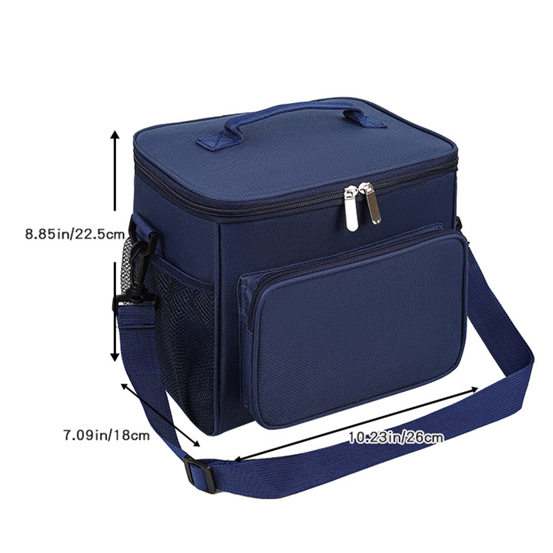 Saco de almoço crossbody portátil, Saco de piquenique ao ar livre, Isolamento térmico, Sacos de gelo de grande capacidade, Lancheira