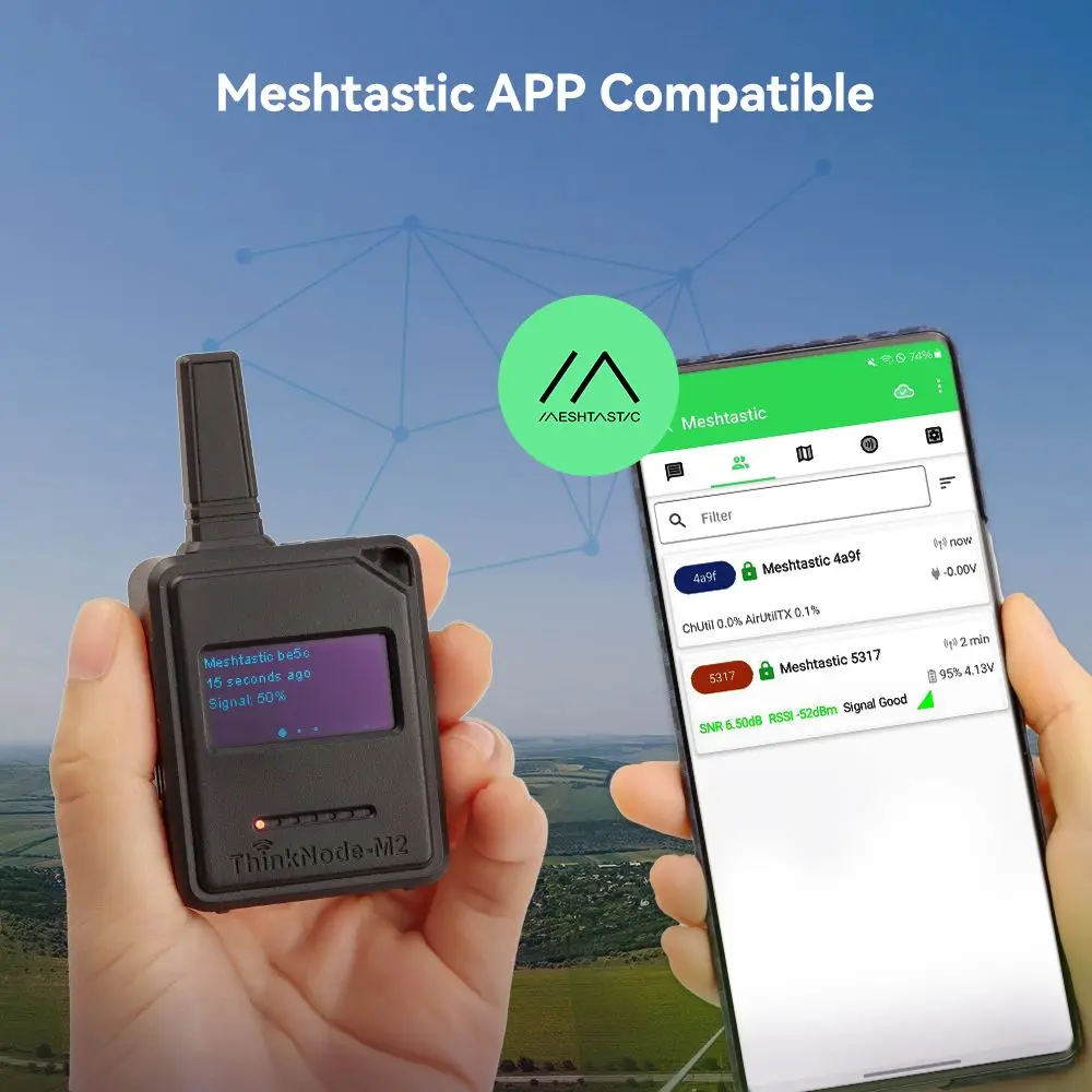 Dispositivo transceptor meshtástico LoRa Elecrow ThinkNode-M2, pantalla OLED de 1,3 ", alimentado por caja de estilo Modular ESP32-S3 opcional