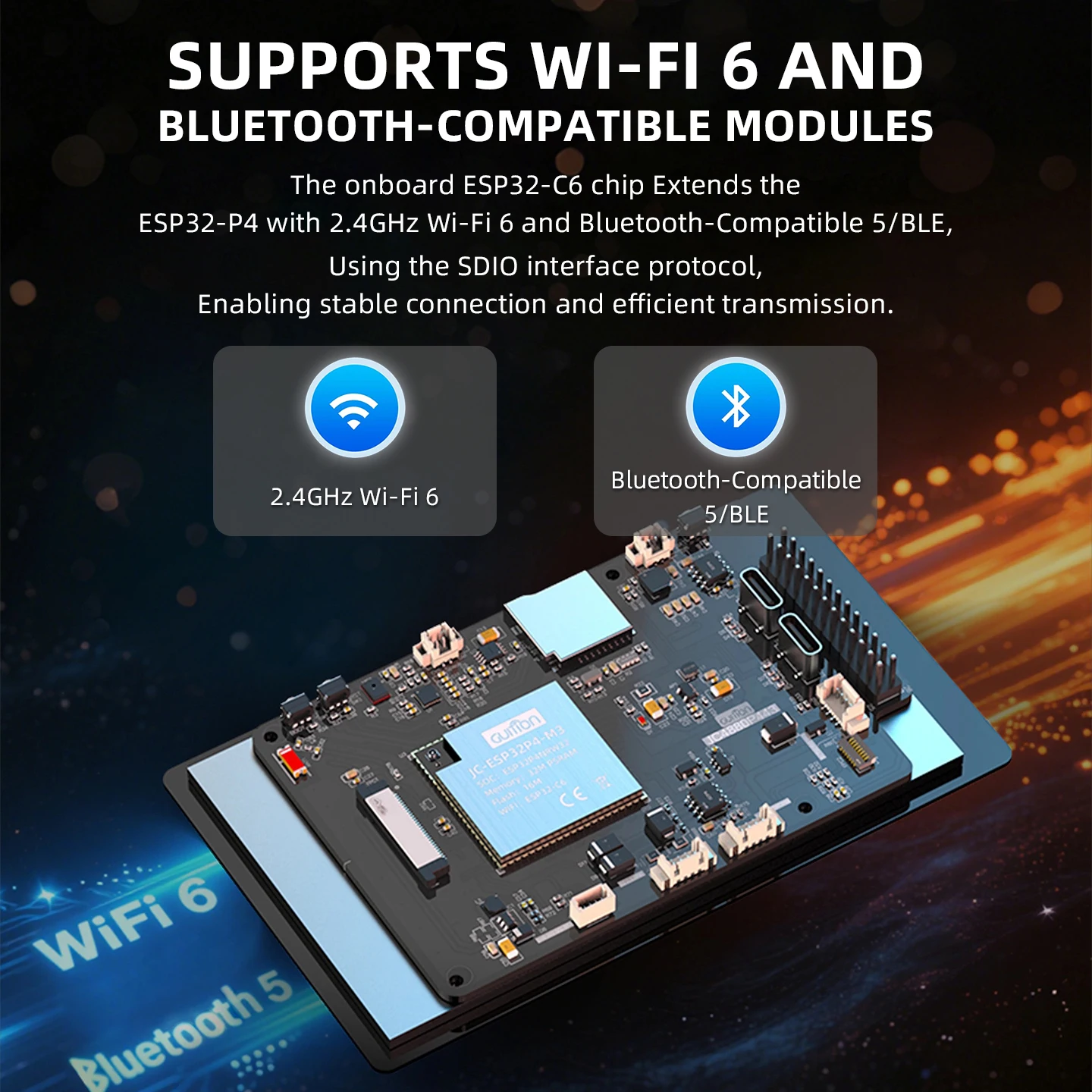 ESP32P4 + ESP32-C6 Entwicklungsboard 4,3 Zoll Display 480*800 IPS Kapazitiver Touchscreen 32 MB PSRAM WiFi 6 Bluetooth 5