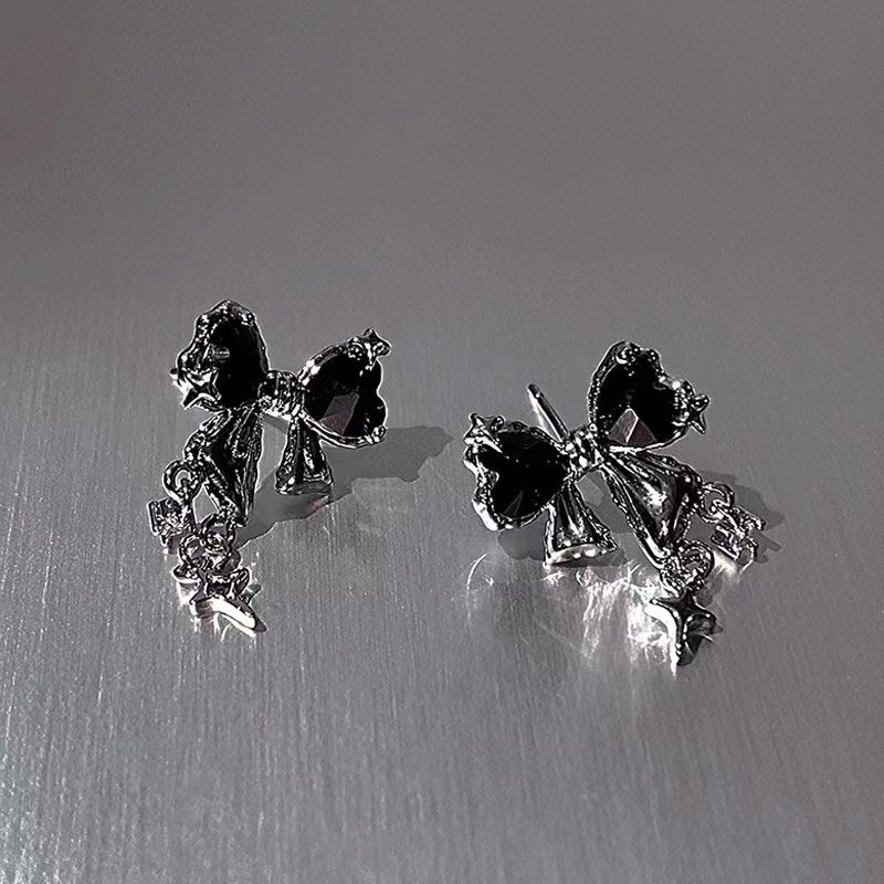 Nuovi orecchini a bottone con zirconi Bowknot Y2K per le donne Moda coreana argento colore cristallo rosa orecchini di personalità regali di gioielli per feste