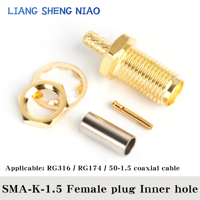 10ชิ้นแจ็คตัวเมียแบบ SMA ตัวผู้/ขั้วต่อ RF สายเคเบิ้ลสำหรับ RG174 LMR100 RG316อะแดปเตอร์ชุบทอง
