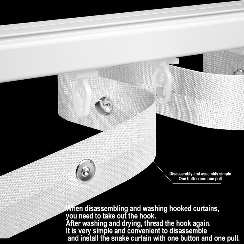 de rieles de cortina de aluminio para montaje en el techo, ondulado, ondulado, con juego de cinta, 100-600 cm, ajustable, blanco