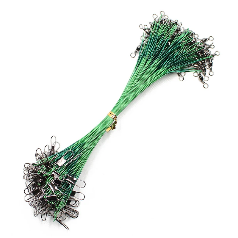 Aorace 20 Chiếc Chống Cắn Thép Không Gỉ Dây Câu Cá Dây Thép Lãnh Đạo Có Tay Phụ Kiện Câu Cá Lõi Chì Dây Xích Dây Câu Cá 15CM-50CM