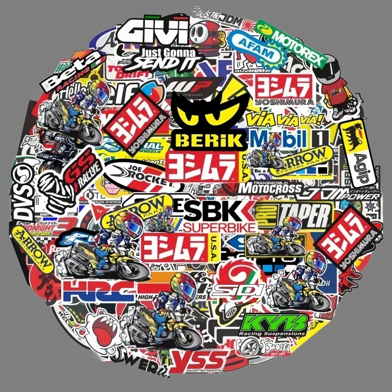 40/80pcs Auto Casco Da Bici Serbatoio Da Corsa Sponsore Logo Set Moto Adesivi Moto Per Honda Yamaha Kawasaki Suzuki Motocross Decalcomanie