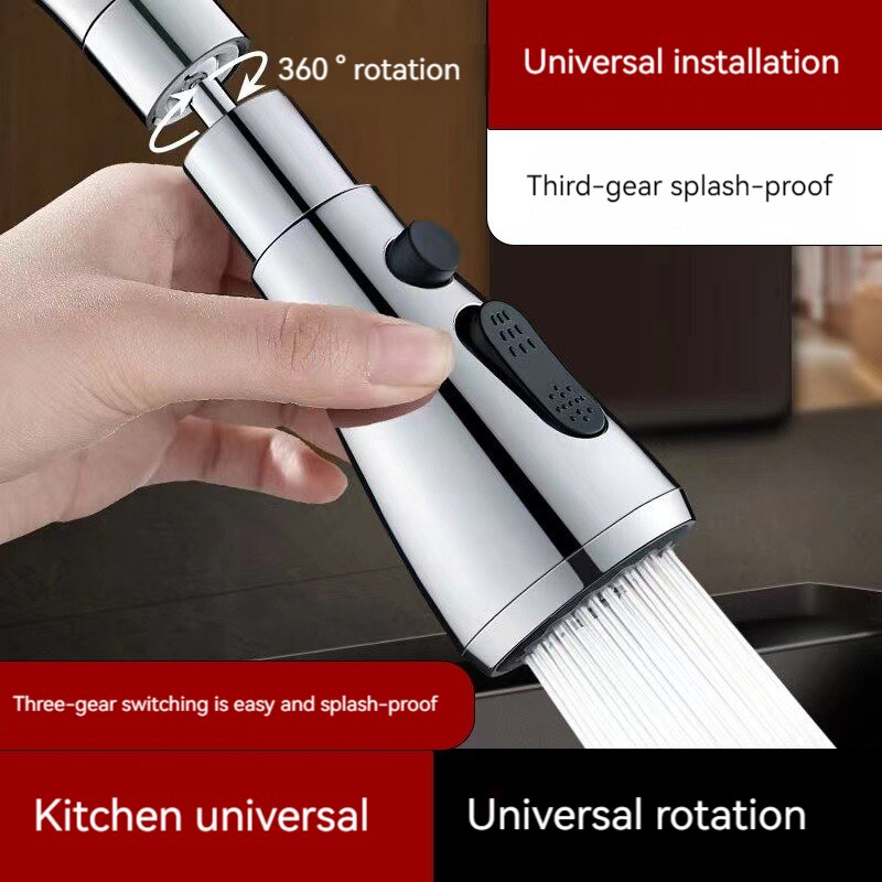 360 ° Cozinha 3 passos ajustável torneira respingo extensor doméstico universal impulsionador pulverizador universal com bico giratório
