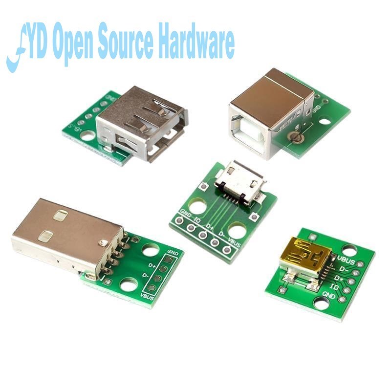 5 шт. MICRO MINI5P USB для Dip Female B-type квадратный интерфейсный принтер Mike PCB конвертер адаптер коммутационная плата