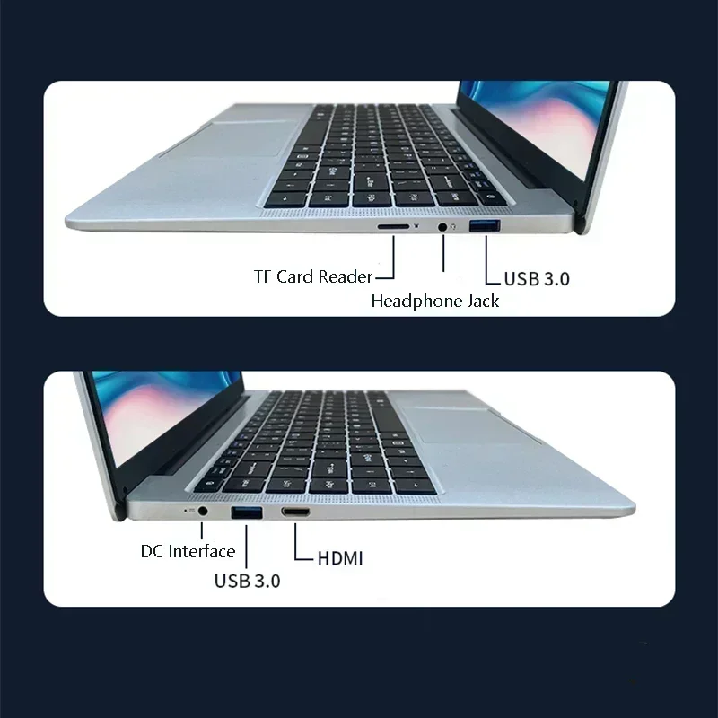 Windows 11 Proラップトップ,14.1インチ,1920x1080, FHD, IPSディスプレイ,6GB RAM, 128GB, 256GB, 512GB,テラバイトSSD,wifi,2.4g 5g